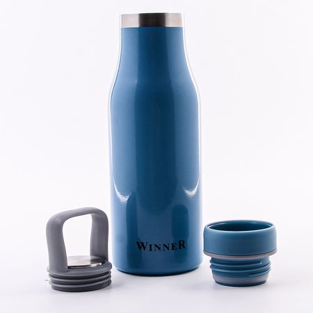 Термобутылка голубая 510 мл, нержавеющая сталь 8296-1