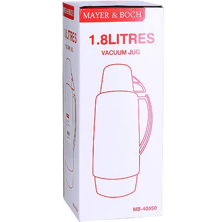 Термос 1,8л пластик стеклянная колба голубой Mayer&Boch