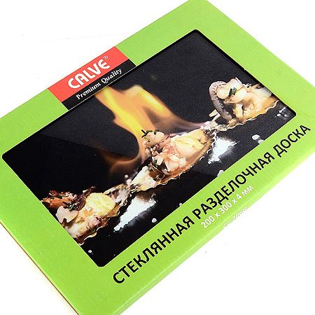 Доска разделочная 20x30 см стеклянная пламя CALVE