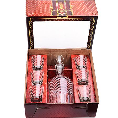 Набор для вина 7 предметов 'Спираль' графин/6 стаканов