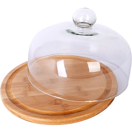 Сырница с крышкой 21х16 см, стекло/бамбук 12177 LORAINE