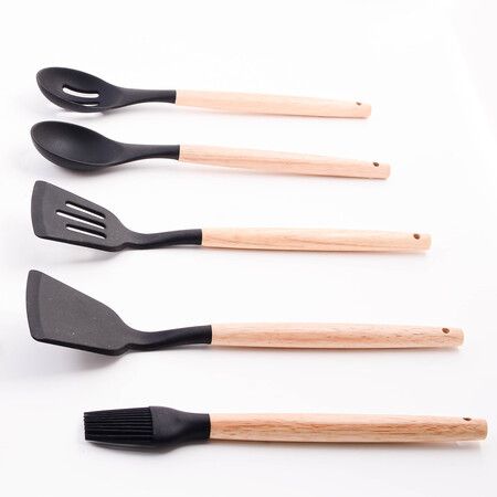 Набор кухонных принадлежностей на подставке силикон/пластик 24-02-TM