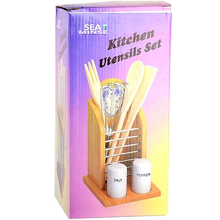 Набор кухонных принадлежностей 7 предметов бамбук/металл CJT013