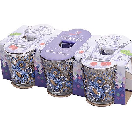 Набор стаканов 250 мл 6шт 'Милори'