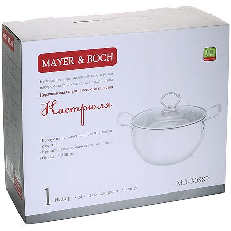 Кастрюля с крышкой 5л Mayer&Boch