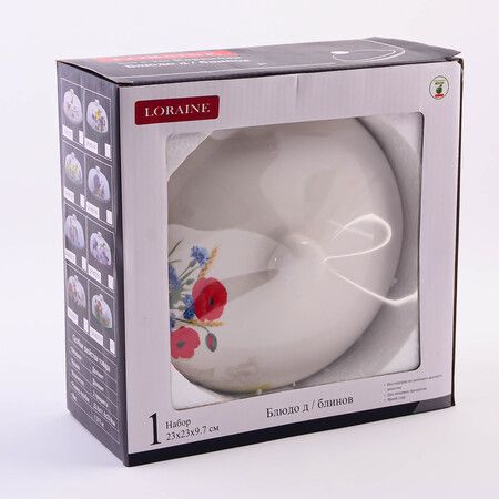 Блюдо для блинов 23,8х11 см Цветущие Маки LORAINE 60279
