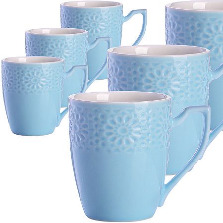 Набор кружек 7 предметов 220 мл на подставке голубой LORAINE
