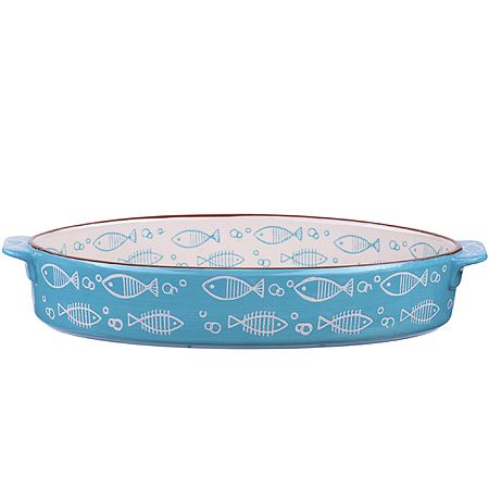 Форма для запекания 1,9 л керамика овальная, голубой LORAINE