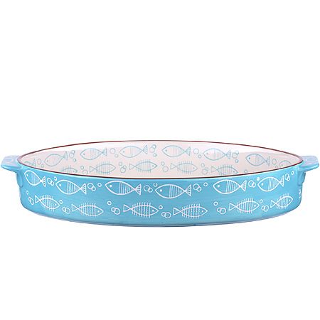 Форма для запекания 2,7 л керамика овальная, голубой LORAINE