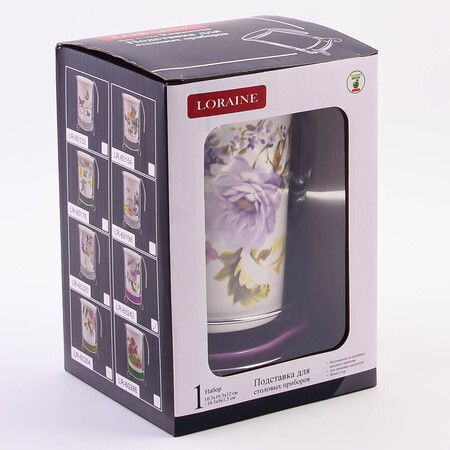 Подставка для столовых приборов, 3 предмета Очарование доломит LORAINE 60242
