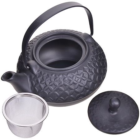 Заварочный чайник 800 мл, керамика, черный 28690 LORAINE
