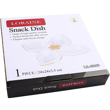 Менажница фарфор 4 секции 25х25х4 см LORAINE
