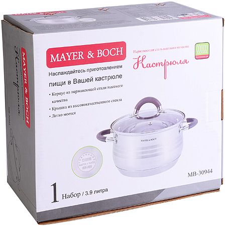 Кастрюля 3,9 л из нержавеющей стали, с крышкой 944 Mayer&Boch