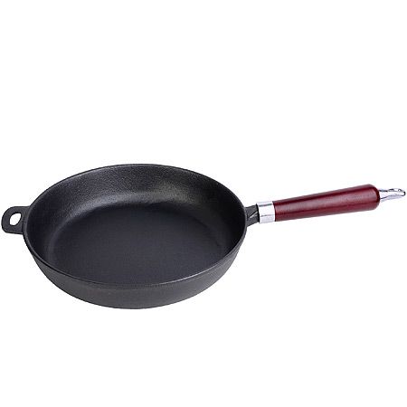 Сковорода чугунная 26 см с деревяной ручкой Mayer&Boch