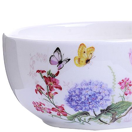 Супница керамическая 580 мл Бабочки доломит 25626 LORAINE