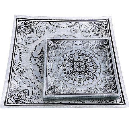 Набор квадратных тарелок из 7 шт, серебристый 2005-01