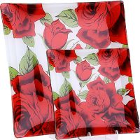 Набор тарелок из 7шт 'Аркофам' Роза на белом фоне