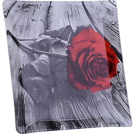 Набор тарелок из 7шт 'Аркофам' Роза на сером фоне