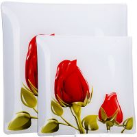 Набор тарелок из 7шт 'Аркофам' Роза на белом фоне