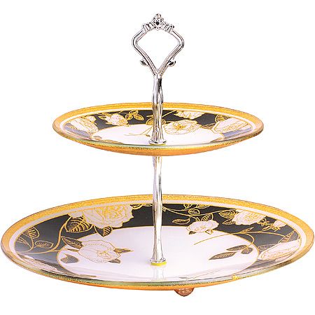 Горка-конфетница голубая 24 см, стекло 253-1