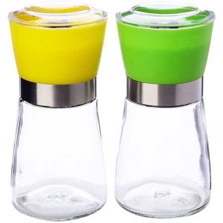 Набор мельница для соли и перца желтый/зеленый МирХозТорг