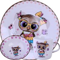 Детский набор посуды, 3 предмета, Совенок 60410 LORAINE