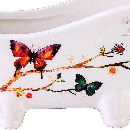 Подставка для губки 170 мл 12х6х6.2 см Бабочки в саду, доломит 60122 LORAINE
