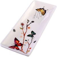 Блюдо сервировочное 28х10.6х3 см Бабочки в саду, доломит 60135 LORAINE
