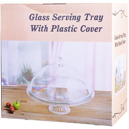 Блюдо с крышкой стекло 26х26см