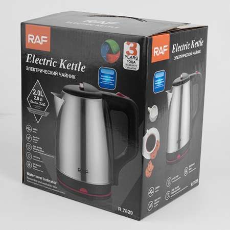 Электрический чайник 2 л 2000 Вт 2л в металлическом корпусе RAF 7829