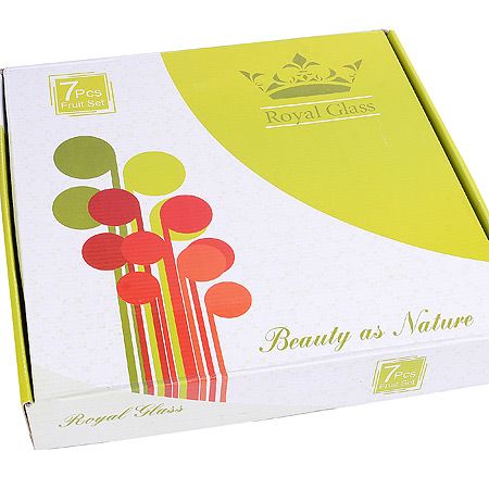 Набор квадратных тарелок из 7 шт красный, золотистый 2000-01