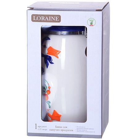 Банка для сыпучих продуктов LORAINE «ГУСИ» с крышкой 