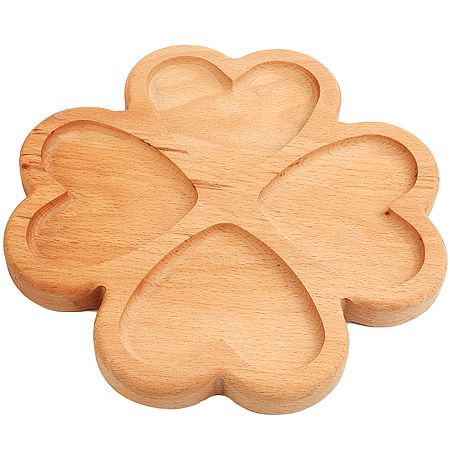 Менажница бук 25 см Клевер, светлое дерево