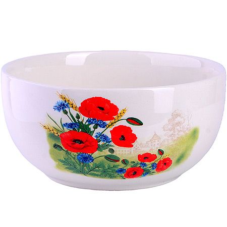 Супница керамическая 580 мл Цветущие Маки доломит 60273 LORAINE
