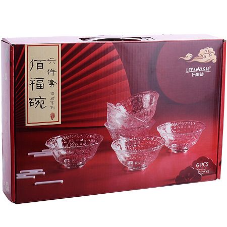 Набор салатников 6 шт 250 мл прозрачный LORAINE