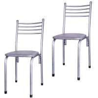 Стул 'АСОС' кожа/квадрат серый 5544-1