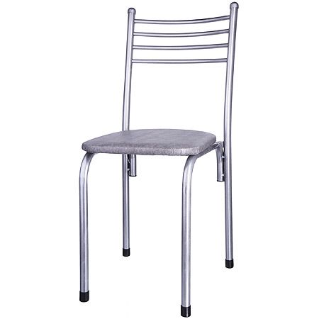 Стул 'АСОС' кожа/квадрат серый 5544-1