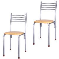 Стул 'АСОС' кожа/квадрат бежевый 5544-2