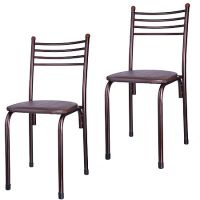 Стул 'АСОС' кожа/квадрат коричневый 5544-4