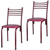 Стул 'АСОС' кожа/квадрат бордовый 5544