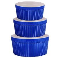 Набор салатниц Loraine 3 шт материал керамика цвет синий 