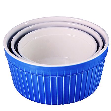 Набор салатниц Loraine 3 шт материал керамика цвет синий 