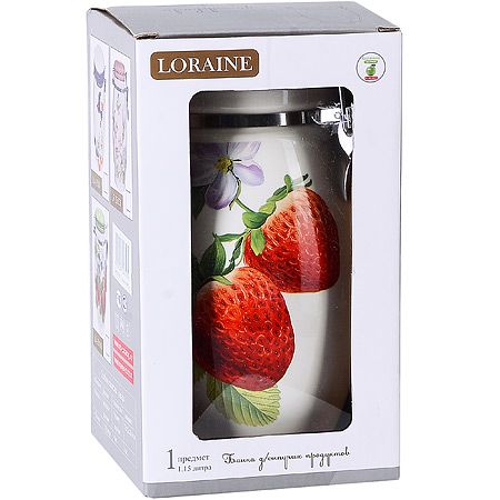 Банка для сыпучих продуктов LORAINE «Клубника» 1,15 л 