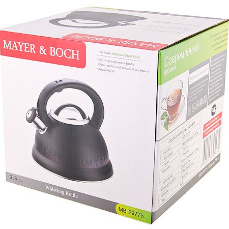 Чайник Mayer&Boch 2,8 л c пластиковой ручкой и свистком 