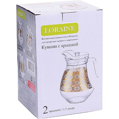 Кувшин с крышкой 1.5 л стеклянный LORAINE