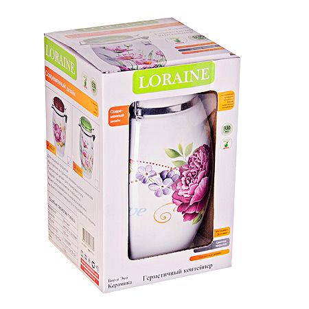 Банка для сыпучих продуктов LORAINE «Букет» 930 мл с крышкой 