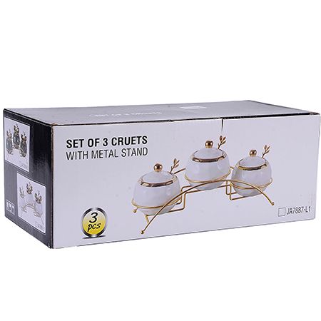 Набор банок для сыпучих продуктов с подставкой 350 мл, 3 шт 12072 LORAINE