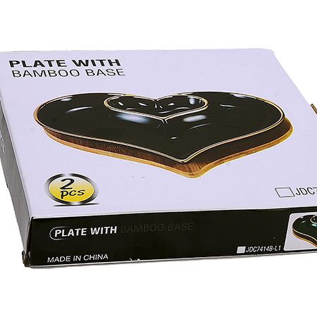 Менажница Сердце 2 секции с подставкой 2 предмета фарфор/дерево 12088 LORAINE