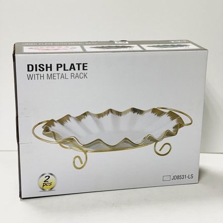 Фруктовница 39.5х27.5х9 см 2 предмета фарфор/металл LORAINE 12099