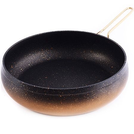 Сковорода алюминиевая 24 см мраморная крошка черный/золотистый Hascevher